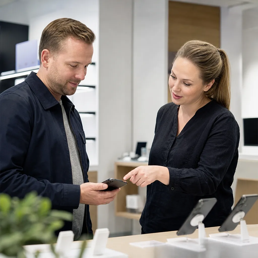 Mobiltelefon som köps med abonnemang och betalas av på avbetalning