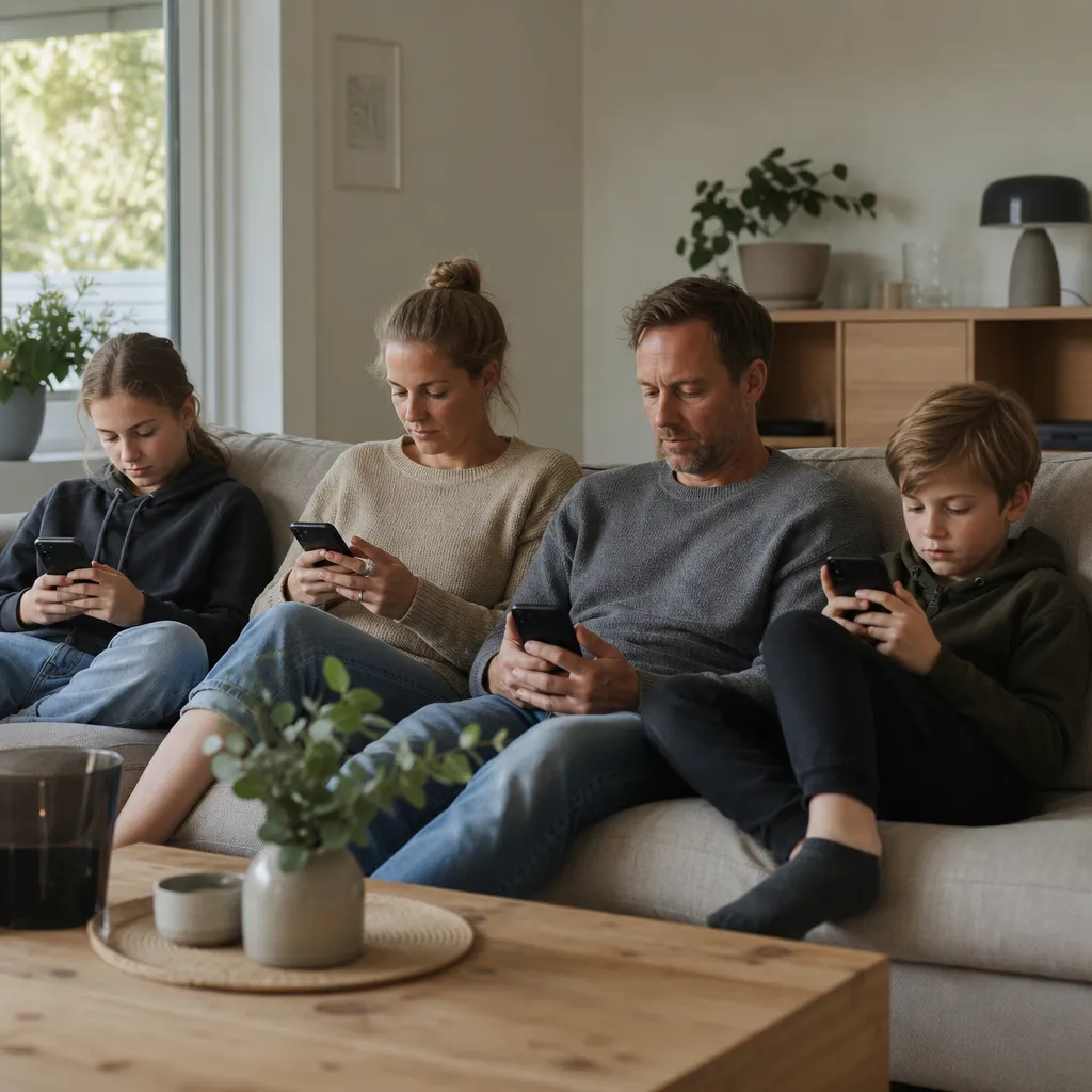 Familj delar surf under ett gemensamt mobilabonnemang